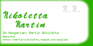 nikoletta martin business card
